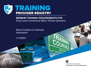 Minimum Training Requirements for Entry-Level Commercial Vehicle Operators