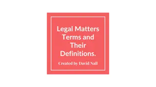 Legal Matters Terms and Definitions by David Nall
