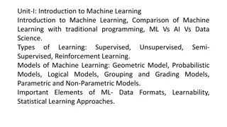 Introduction to Machine Learning: Overview & Models