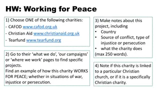 Working for Peace with Charities