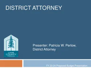 District Attorney's Office Budget and Operations Overview