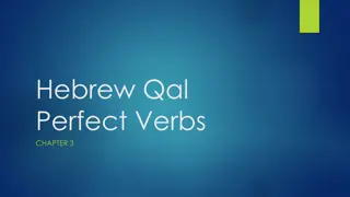 Hebrew Qal Perfect Verbs Chapter 3 Study Guide