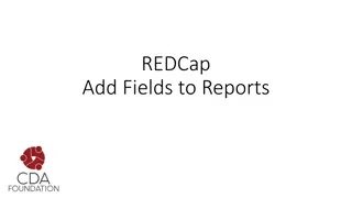 Manage Data Reports in REDCap