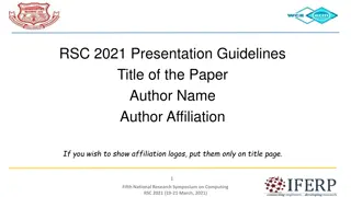 Computing Symposium 2021 Presentation Guidelines