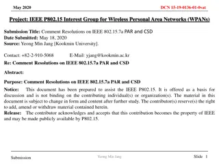 IEEE 802.15 Comment Resolutions Summary