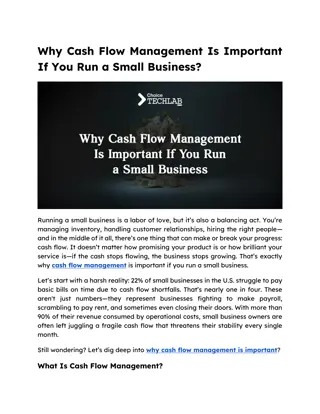 Why Cash Flow Management Is Important If You Run a Small Business