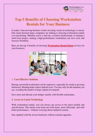 Top 5 Benefits of Choosing Workstation Rentals for Your Business