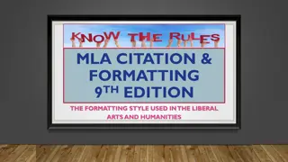 MLA Citation and Formatting: Guidelines for Research Papers