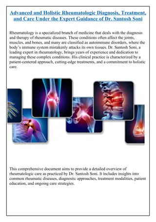 Advanced and Holistic Rheumatologic Diagnosis, Treatment,- Dr. Santosh Soni