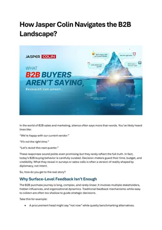 How Jasper Colin Navigates the B2B Landscape?