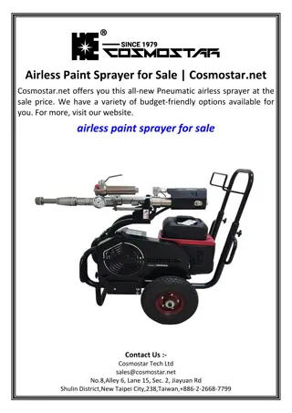 Airless Paint Sprayer for Sale.Cosmostar.net