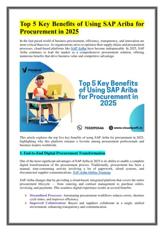 Best SAP Ariba Online Training with Visualpath - SAP Ariba Training Course