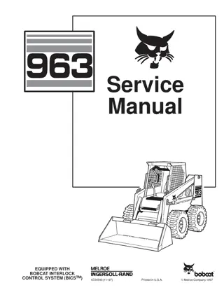 BOBCAT 963 SKID STEER LOADER Service Manual