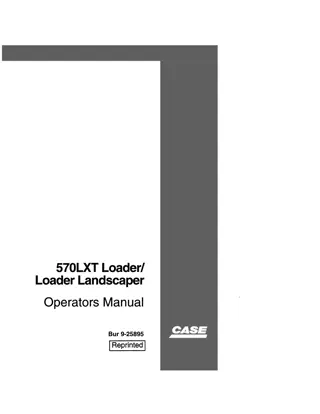 CASE 570LXT Loader Landscaper Operator Manual Instant Download