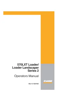 CASE 570LXT Series 2 Loader Landscaper Operator Manual Instant Download