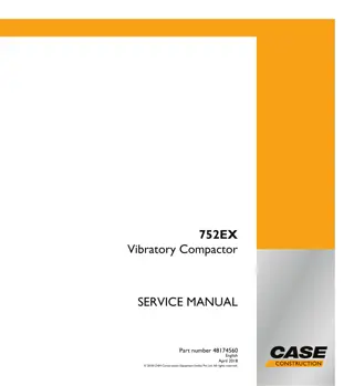 CASE 752EX Vibratory Compactor Service Repair Manual Instant Download