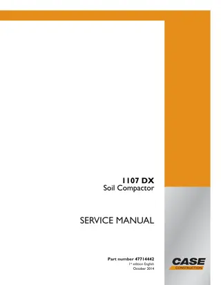 CASE 1107 DX Soil Compactor Service Repair Manual Instant Download