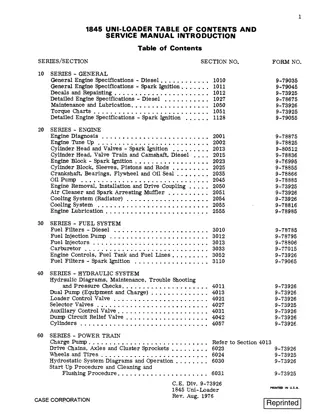CASE 1845 UNI-LOADER Service Repair Manual Instant Download
