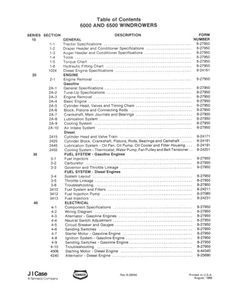 Case IH 6000 Windrower Service Repair Manual Instant Download