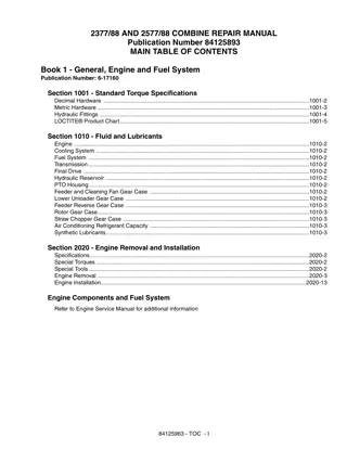 CASE IH AXIAL FLOW 2577 Combine Service Repair Manual Instant Download