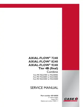 CASE IH AXIAL-FLOW 9240 Tier 4B (final) Combine Service Repair Manual Instant Download