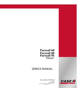 CASE IH Farmall 80 Tractor Service Repair Manual Instant Download