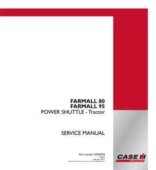 CASE IH FARMALL 95 POWER SHUTTLE Tractor Service Repair Manual Instant Download
