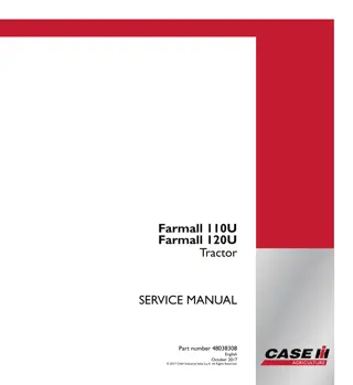 CASE IH Farmall 110U Tractor Service Repair Manual Instant Download (ZFLD00710 and up)