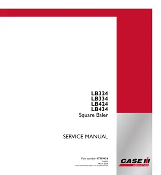 CASE IH LB324 Square Baler Service Repair Manual Instant Download (4137 and up)