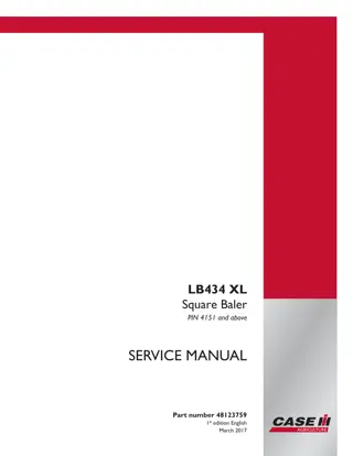 CASE IH LB434 XL Square Baler Service Repair Manual Instant Download 6