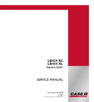 CASE IH LB434 XL Square baler Service Repair Manual Instant Download