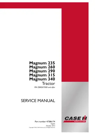 CASE IH Magnum 235 Tractor Service Repair Manual Instant Download [ZBRD07000 - ]
