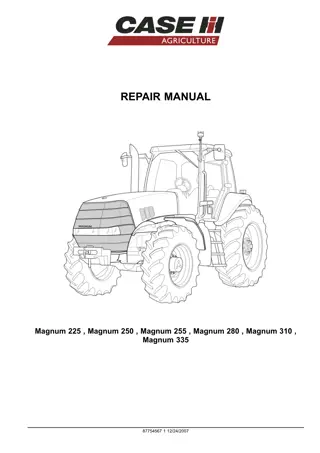 CASE IH Magnum 255 Tractor Service Repair Manual Instant Download
