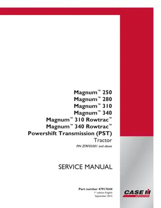 CASE IH Magnum 340 Powershift Transmission (PST) Tier 4B Tractor Service Repair Manual 0