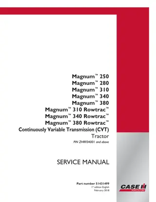 CASE IH Magnum 380 Rowtrac Continuously Variable Transmission (CVT) Tier 4B Tractor Service Repair Manual 9