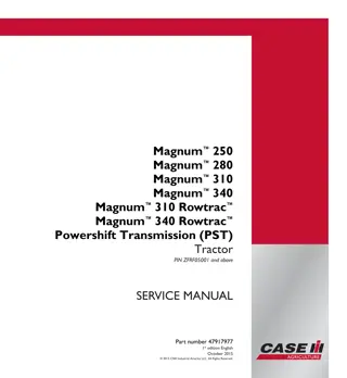 CASE IH Magnum™ 250 PST TIER 2 Tractor Service Repair Manual Instant Download [ZFRF05001 - ]