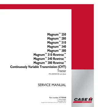 CASE IH Magnum™ 280 CVT TIER 2 Tractor Service Repair Manual Instant Download [ZERF08100 - ]