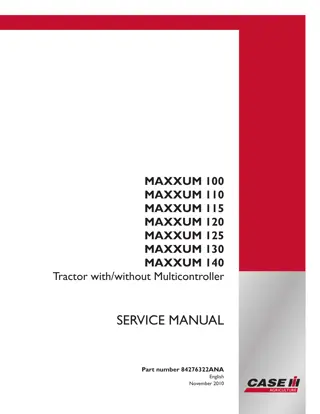 CASE IH MAXXUM 110 Tractor Service Repair Manual Instant Download