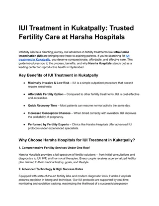 IUI Treatment in Kukatpally_ Trusted Fertility Care at Harsha Hospitals