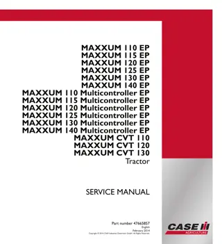 CASE IH MAXXUM 125 EP Tractor Service Repair Manual Instant Download