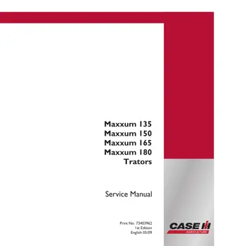 CASE IH Maxxum 150 Tractor Service Repair Manual Instant Download