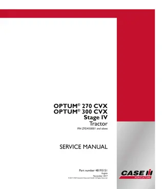 CASE IH OPTUM 270 CVX Stage IV Tractor Service Repair Manual Instant Download (PIN ZFEM50001 and above)