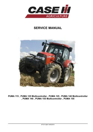 CASE IH PUMA 125 Multicontroller Tractor Service Repair Manual Instant Download