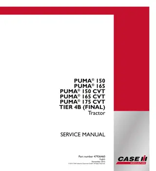 CASE IH PUMA 150 CVT TIER 4B (FINAL) Tractor Service Repair Manual Instant Download