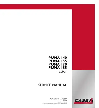 CASE IH PUMA 155 TIER 3 Tractor Service Repair Manual Instant Download [HCCZ185CECW21177 - ]