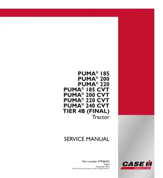 CASE IH PUMA 200 TIER 4B (FINAL) Tractor Service Repair Manual Instant Download
