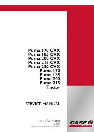 CASE IH Puma 215 CVX Tractor Service Repair Manual Instant Download
