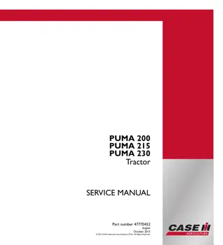 CASE IH PUMA 230 Tractor Service Repair Manual Instant Download
