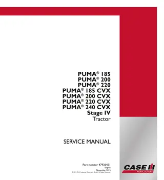 CASE IH PUMA 240 CVX Stage IV Tractor Service Repair Manual Instant Download