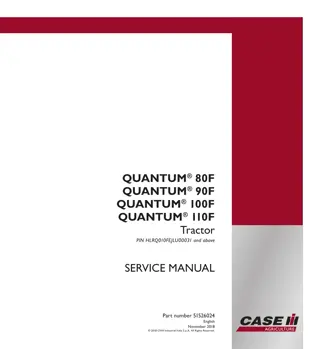 CASE IH QUANTUM 110F Tractor Service Repair Manual Instant Download